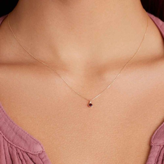 Garnet Birthstone Necklace