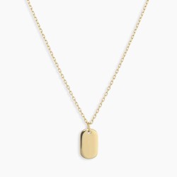 14k Gold Griffin Dog Tag Necklace