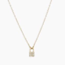 Diamond Kara Padlock Charm Necklace