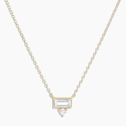 Diamond and Topaz Baguette Necklace