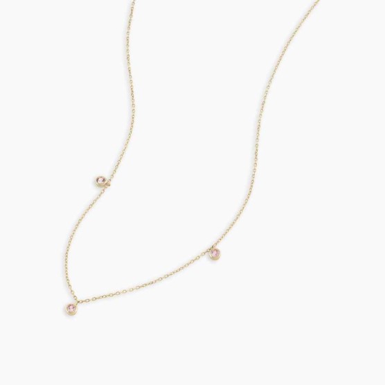 Classic Pink Sapphire Trio Necklace