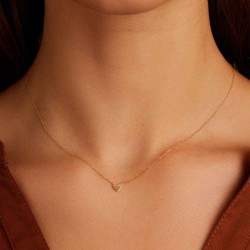 14k Gold Heart Mini Necklace