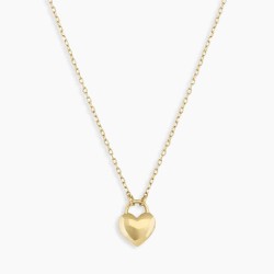 14k Gold Heart Padlock Necklace